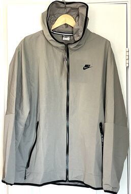 Nike Tech Full Zip Windbreaker Jacket Lined Mens 2XL Gray DQ4340-016 XXL